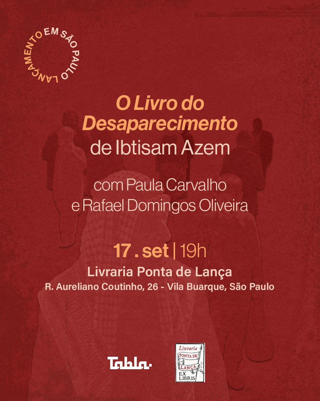 Livraria Ponta de Lança recebe lançamento de “O Livro do Desaparecimento”, de Ibtisam Azem