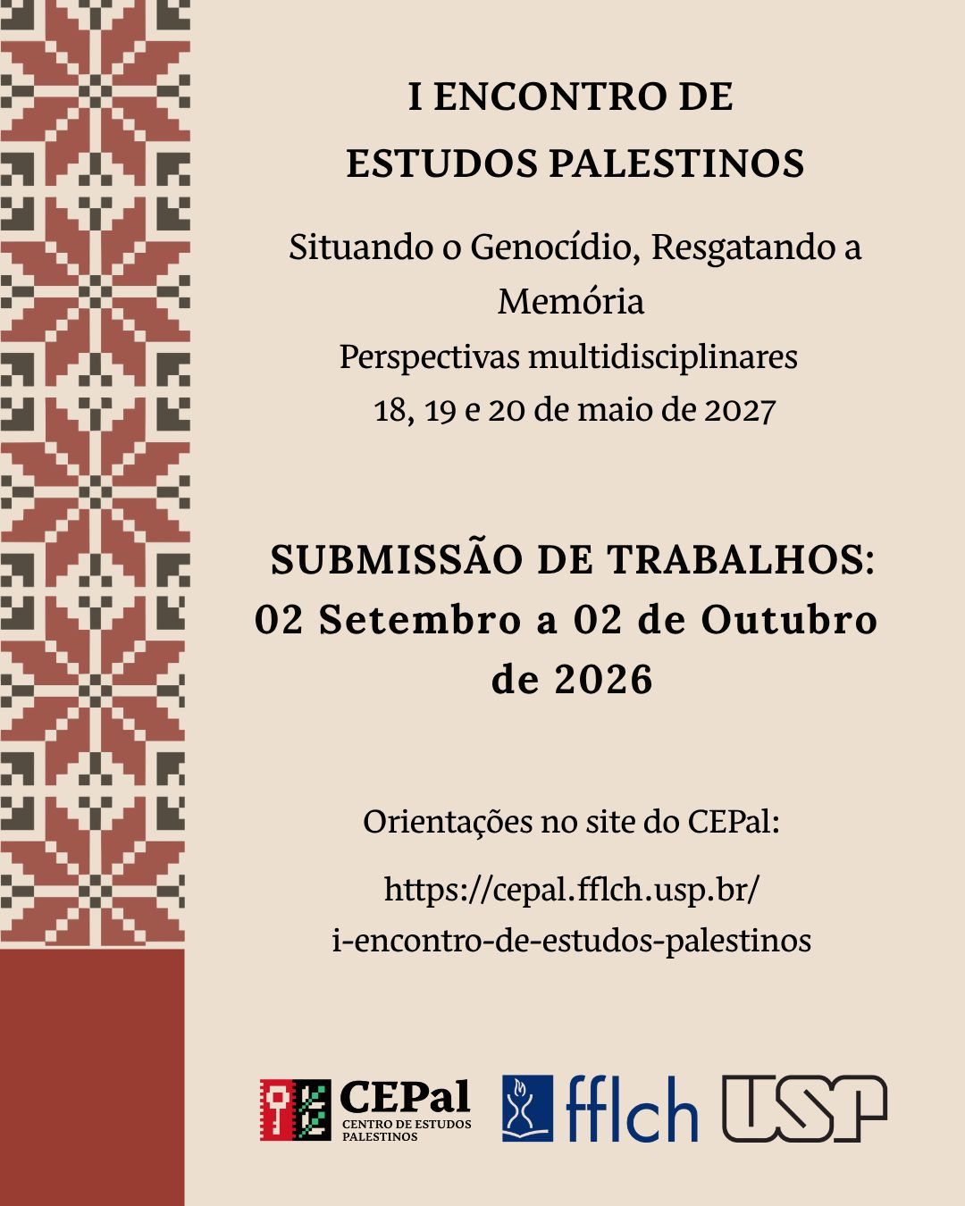 I Encontro de Estudos Palestinos recebe submissão de trabalhos até 2 de outubro